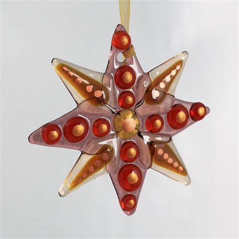 Glass Star Hanging Fused Glass Ornaments Glass Design Kiln Glass Art Holidays Novelty