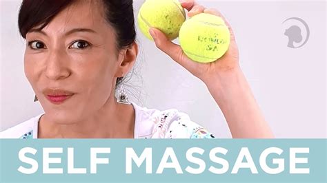Self Massage With The Tennis Ball Massager Face Yoga Method Youtube