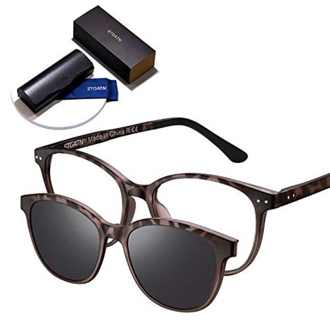 stgatn magnetic polarized clip on sunglasses vintage lightweight glasses frame men women myopia