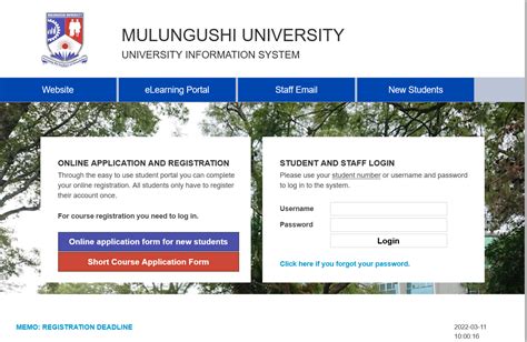 Mulungushi University Student Portal Login Mu Edurole Student