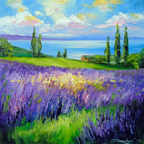 Lavender Field Landscape Paintings Oil Painting Landscape Art Painting