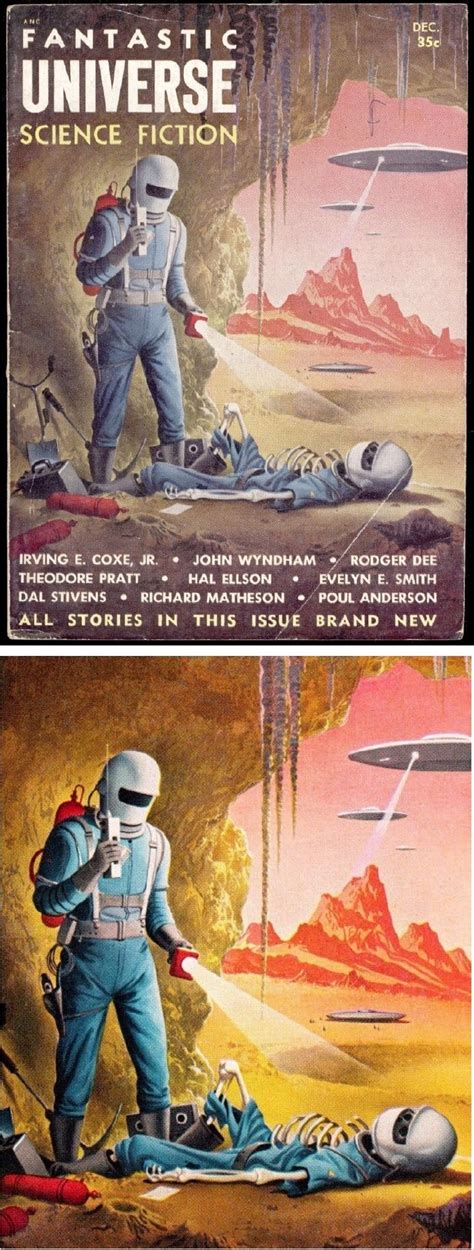 alex schomburg dec 1954 fantastic universe cover by ebay print by talesfromweirdland