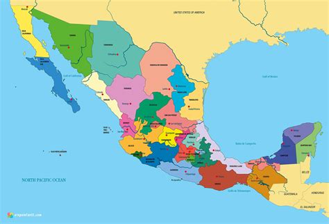 Mapa De Mexico Con Nombres De Estados Y Ciudades Appetitecateringmx