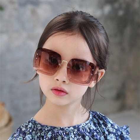 Big Frame Kids Fashion Children Square Sunglasses Boys Trendy Rivet Sun