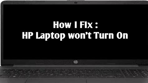 How To Fix Hp Laptop Wont Turn On Youtube