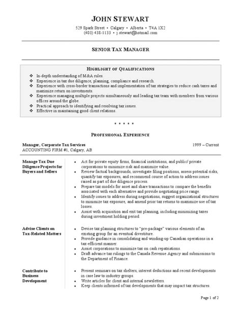 Tax Resume