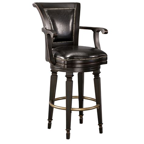 Bar stool, barstool, counter stool the x back chair design fits in both a traditional or contemporary decor. Barstool BST24 - Black Leather Swivel Stool - WoodnLuxury