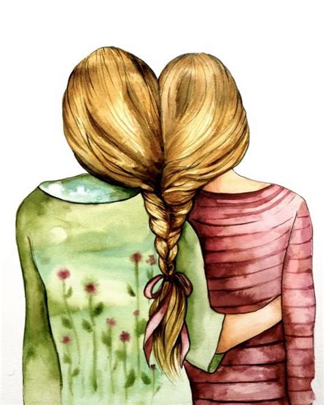 Siblings T Two Sisters Best Friends With Blonde Hair Art Print In