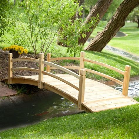 8 Ft Wooden Garden Bridge Outdoor Decorative Patio Backyard Landscape