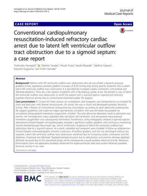pdf conventional cardiopulmonary resuscitation induced refractory cardiac arrest due to latent