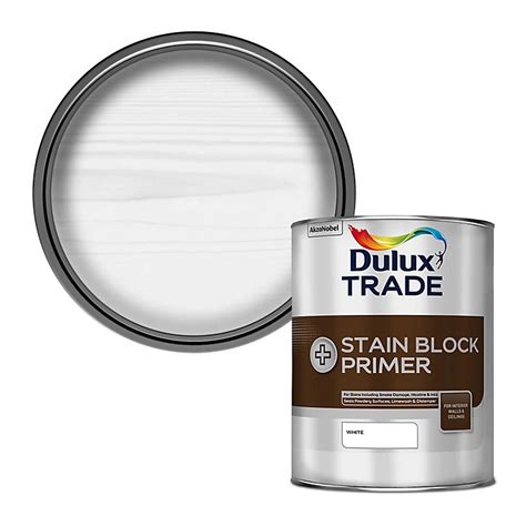 Dulux Trade Stain Block Plus White Matt Primer 1l Diy At Bandq