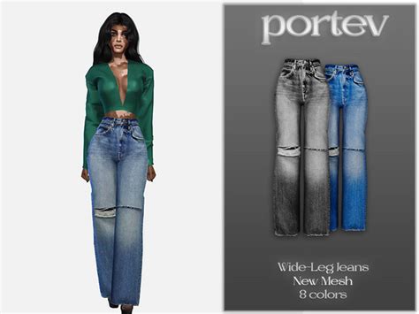 The Sims Resource Wide Leg Jeans