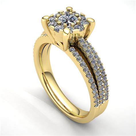 Genuine 2ct Round Cut Diamond Womens Bridal Cluster Engagement Ring