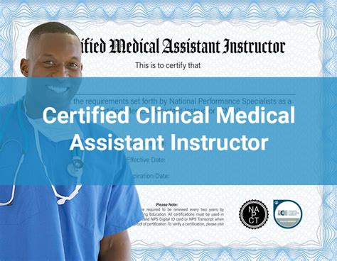 Certified Clinical Medical Assistant Instructor Ccmai Certification