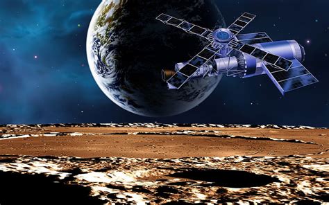 X Px P Free Download Cosmic Space CG Illustrator Earth Satellite HD Wallpaper