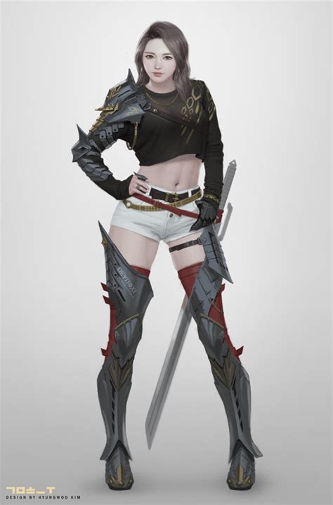 Artstation Armor Knight Hyungwoo Kim Fantasy Art Warrior Warrior Woman Female Armor