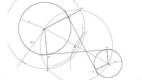 How To Draw The Internal Tangents To Two Unequal Circles Youtube