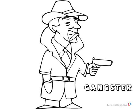 Gangster Coloring Pages Hands Up Free Printable Coloring Pages