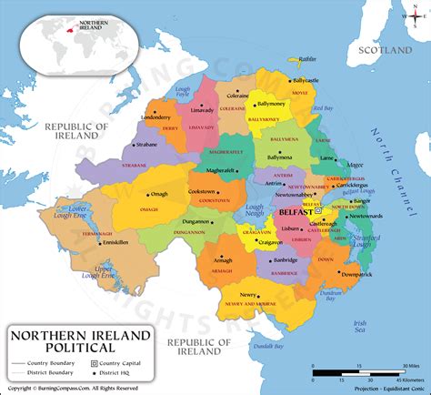 Northern Ireland District Map Hd