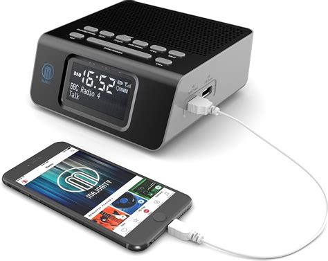 Abbey Dabdab Bedside Digital Fm Radio Alarm Clock 2 Usb Charging