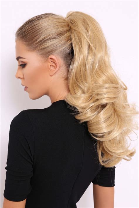 Long Blonde Curly Synthetic Ponytail Best Wigs Online Sale Rewigs