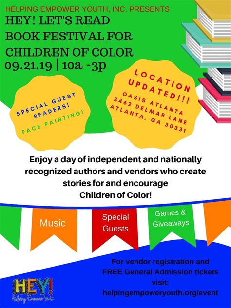 Sep 21 Hey Lets Read Book Festival For Children Atlanta Ga Patch