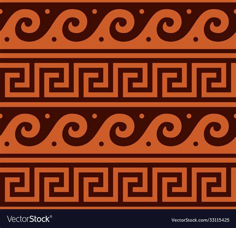 Ancient Greek Seamless Pattern 1a Color Royalty Free Vector