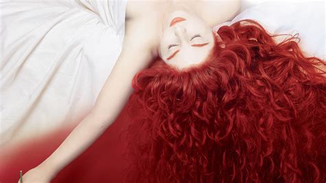 Red Haired Woman Lying On White Textile Hd Wallpaper Wallpaper Flare