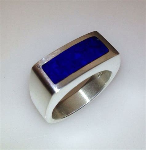 Mens Lapis Lazuli Sterling Silver Ring Etsy Sterling Silver Rings