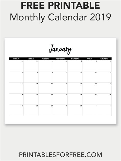 Free Printable Calendar Minimalist Month Calendar Printable