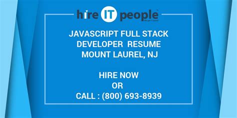It contains front end as well as back end technologies. JavaScript Full Stack Developer Resume Mount Laurel, NJ ...