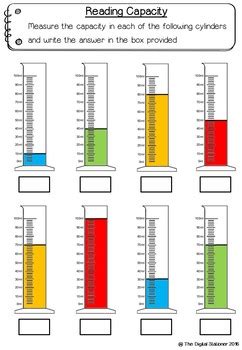 Capacity and Volume – 30+ printables by Digital Stationer | TpT