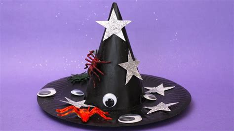 How To Make A Witchs Hat From A Paper Plate And A Party Hat