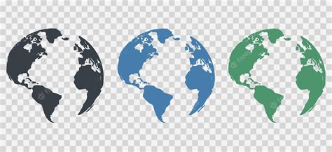 Premium Vector Earth Globe Icon Set Earth Hemispheres With Different