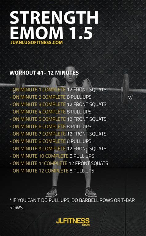 12 Minute Strength Emom 15 12 Front Squats And 8 Pull Ups Emom