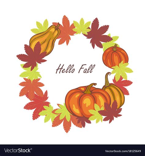 Autumn Leaves And Pumpkins Royalty Free Vector Image