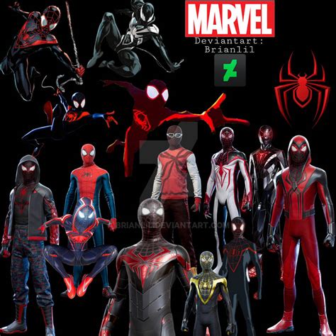 My Favorite Miles Morales Suits Poster By Brianlil On Deviantart