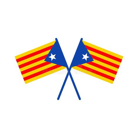 Catalonia Flag Icon Logo Design Template Stock Vector Illustration Of