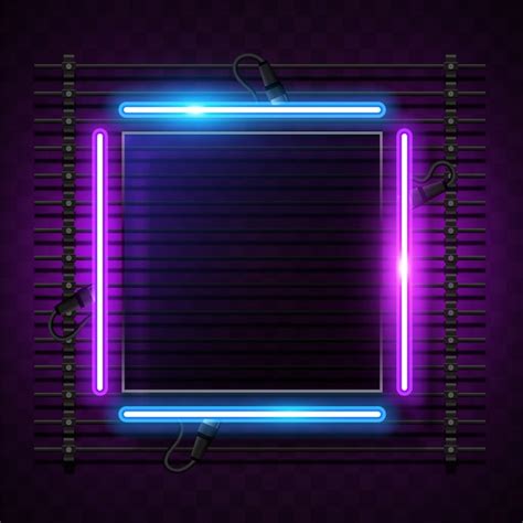 Premium Vector Square Purple Neon Banner Design