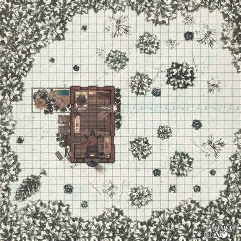X Snowy Cabin More Christmas Gifts In The Comments Battlemaps Fantasy Map Dungeons