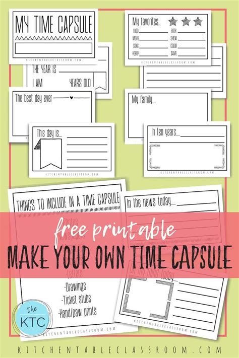 Time Capsules Ideas And Printables For Kids The Kitchen Table