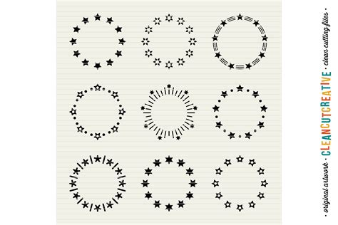 These designs are great for coloring pages and coloring sheets, crochet patterns, drawing and painting, svg files for cricut and silhouette, svg cut files, hobbies, holiday. Circle Monogram Star Frames - SVG DXF EPS - for Cricut and ...