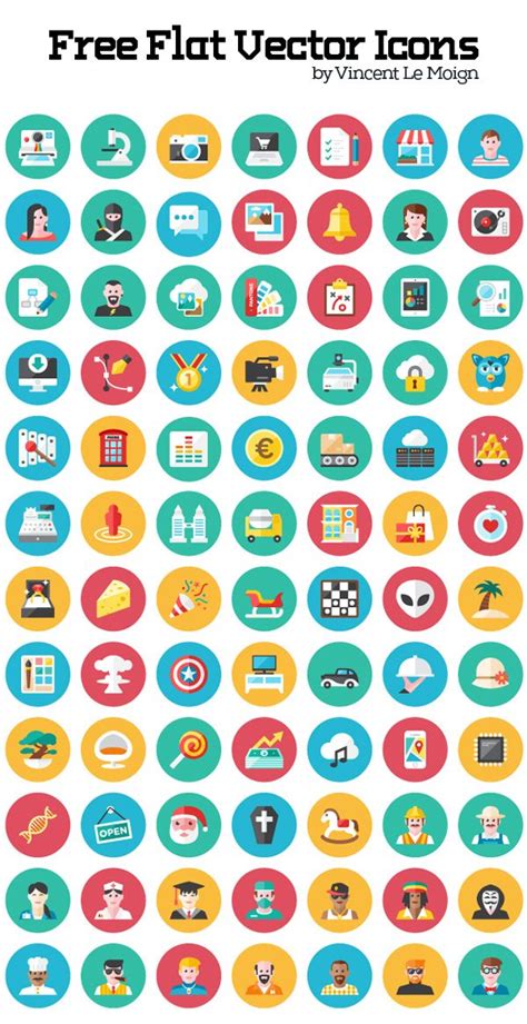 Free Flat Vector Icon Set 120 Icons Freebies Vectoricons