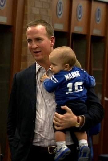 Peyton Manning With His Son Marshall Denver Broncos Football Go