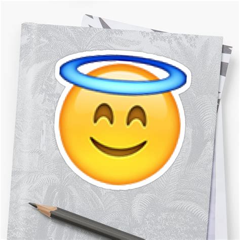 Smiling Angel Emoji Stickers By Victoriab 123 Redbubble