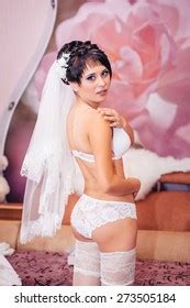 Nude Bride Striptease Beautiful Girl White Stock Photo Shutterstock