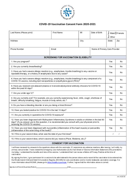 Rsv Vaccine Consent Form Fill Out Sign Online DocHub