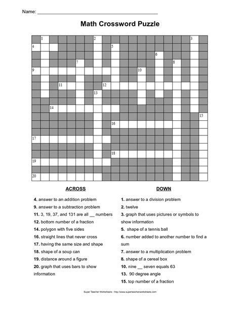 Math puzzles for class 3 with answers. 11 Best Images of Cross Number Puzzles Worksheets - Math ...