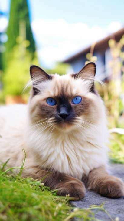 Long Hair Siamese Cat Fluffy Balinese Cat Long Haired Siamese Cat