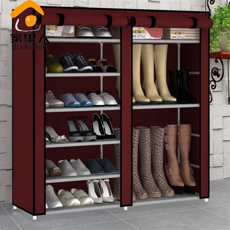 Not only does this shoe cabinet look good, the perfect item to keep your footwear organized. Simple high capacity double cloth shoe boots shoe storage ...